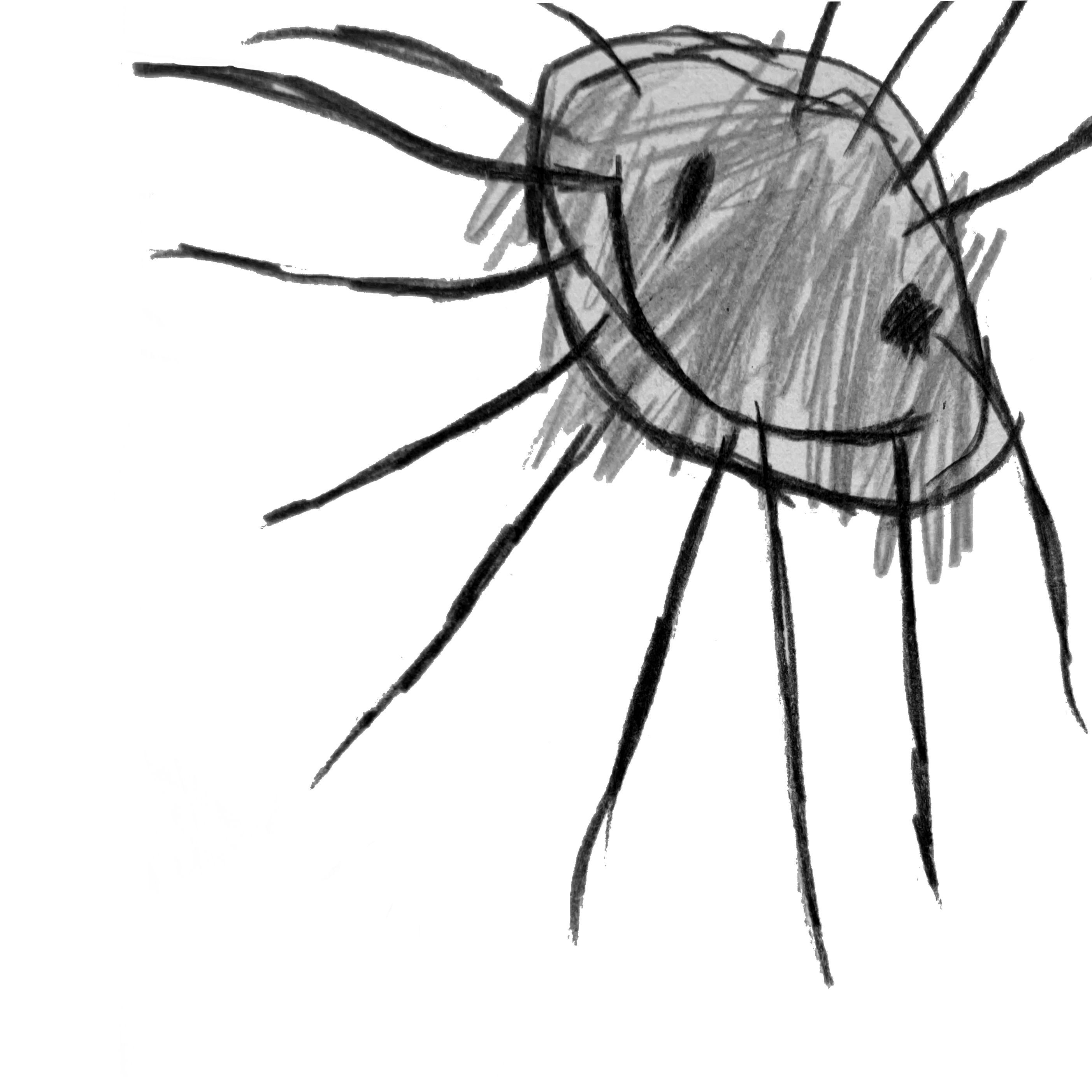 Drawing of a sun in the style of a child's drawing